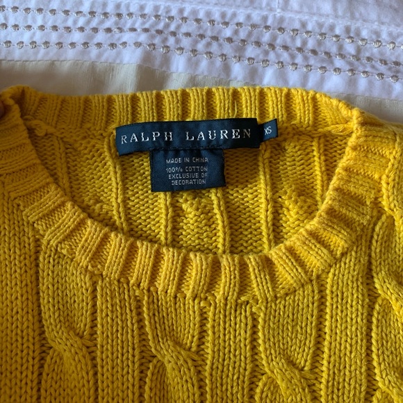 Ralph Lauren Polo Yellow Cable Knit Sweater - Picture 3 of 6